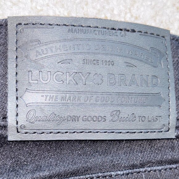 NWOT Men's Lucky Brand 410 Black Athletic Straight Fit Jeans 33x34 - Picture 4 of 7